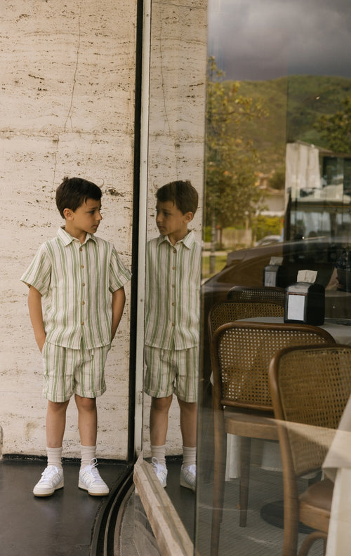 CHARLIE PETITE | BLOUSE IVAN GREEN STRIPE