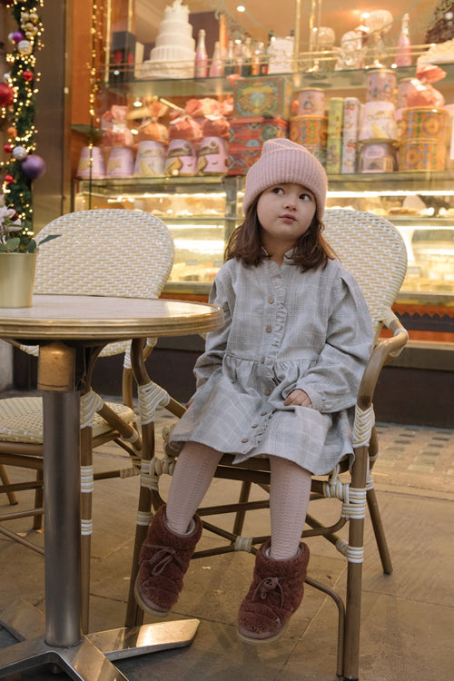 CHARLIE PETITE | DRESS HOLLY GREY CHECK