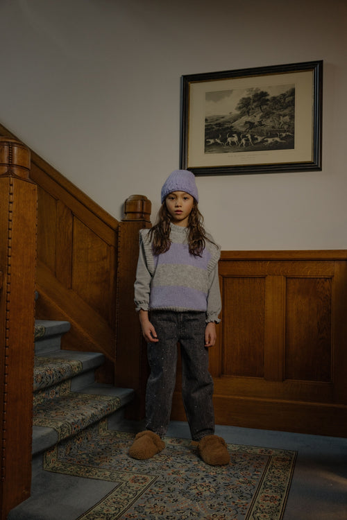 Charlie Petite | Nela Spencer | Grey/Lila Stripes