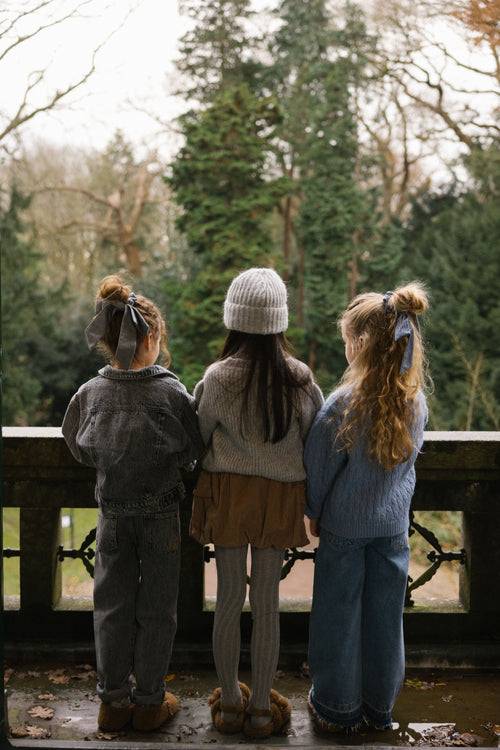 Charlie Petite | Niya Scrunchie | Blue/Grey Checked