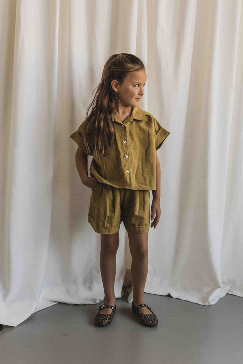 Charlie Petite | Milou Blouse - Mini | Olive Green