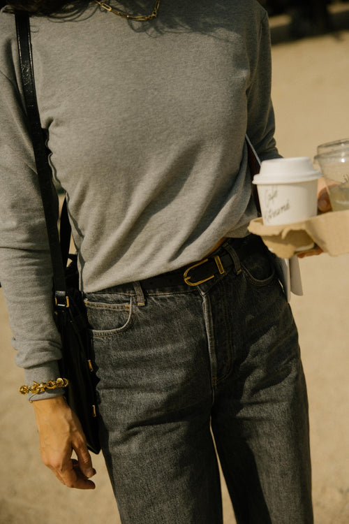 Charlie Petite | Owen Longsleeve - Mommy | Grey Melange