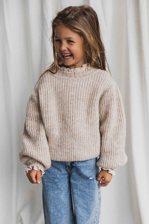 CHARLIE PETITE | KNIT SWEATER HUDSON BEIGE MELANGE