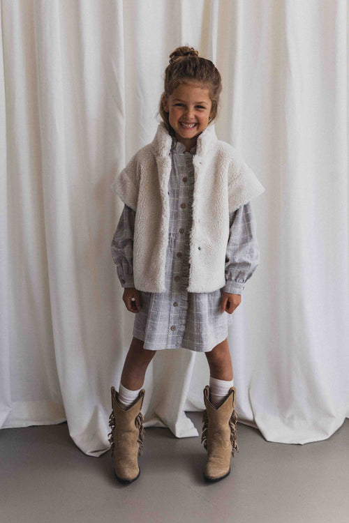 CHARLIE PETITE | GILET HEATHER BEIGE TEDDY