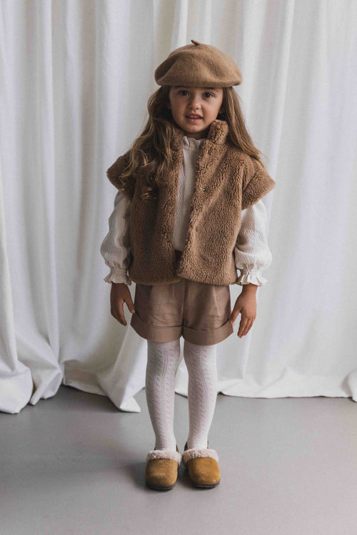 CHARLIE PETITE | GILET HEATHER BROWN TEDDY