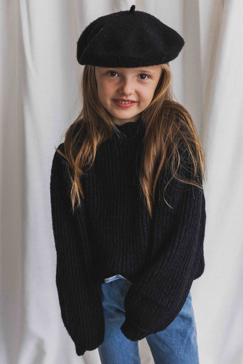 CHARLIE PETITE | KNIT SWEATER HUDSON BLACK