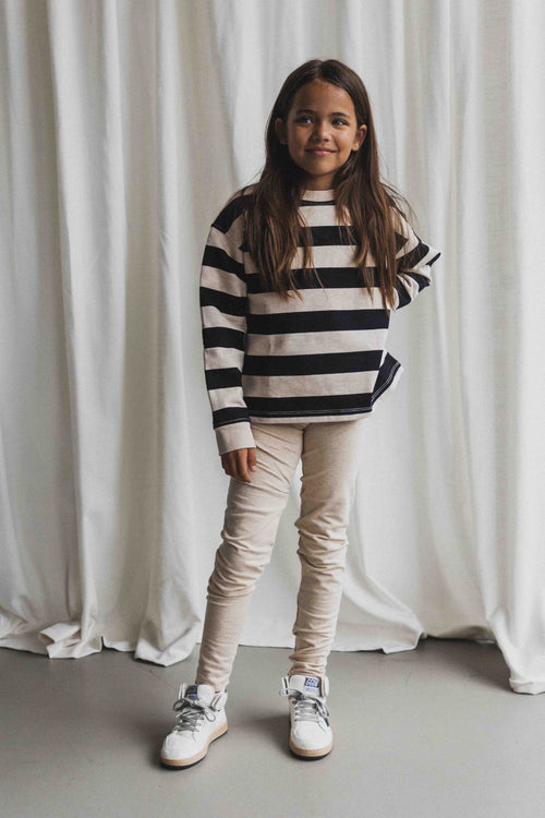 CHARLIE PETITE | SWEATER HERA BLACK BEIGE STRIPE