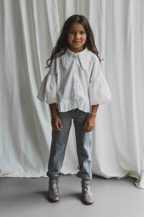 CHARLIE PETITE | BLOUSE JACQ MINI ECRU