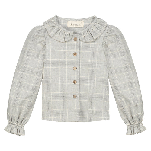 CHARLIE PETITE | BLOUSE HAILEY GREY CHECK