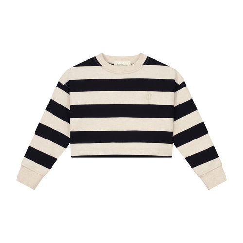 CHARLIE PETITE | SWEATER HERA BLACK BEIGE STRIPE