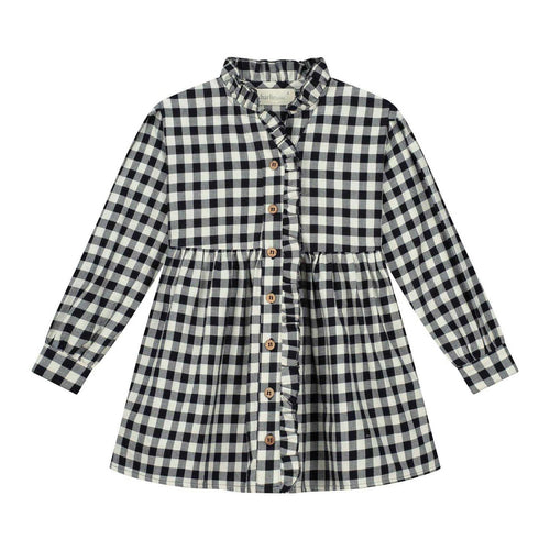 CHARLIE PETITE | DRESS HOLLY BLACK WHITE CHECK