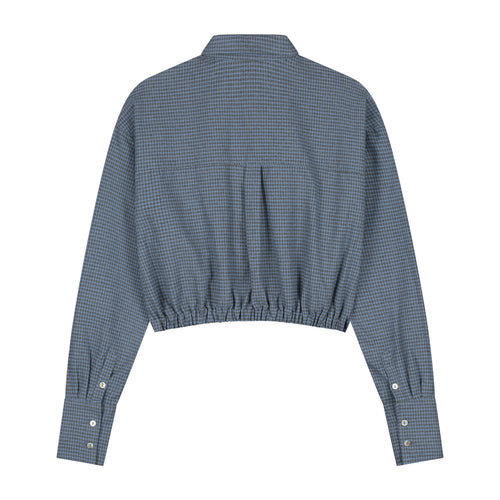Charlie Petite | Odile Blouse - Mommy | Blue/Grey Checked