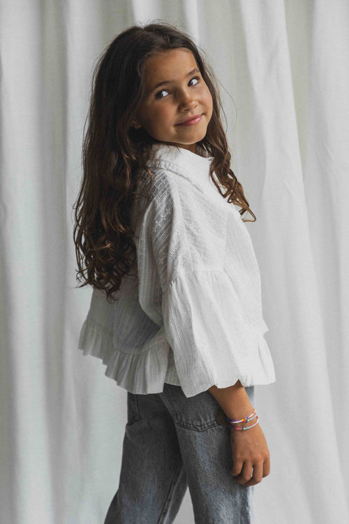 CHARLIE PETITE | BLOUSE JACQ MINI ECRU