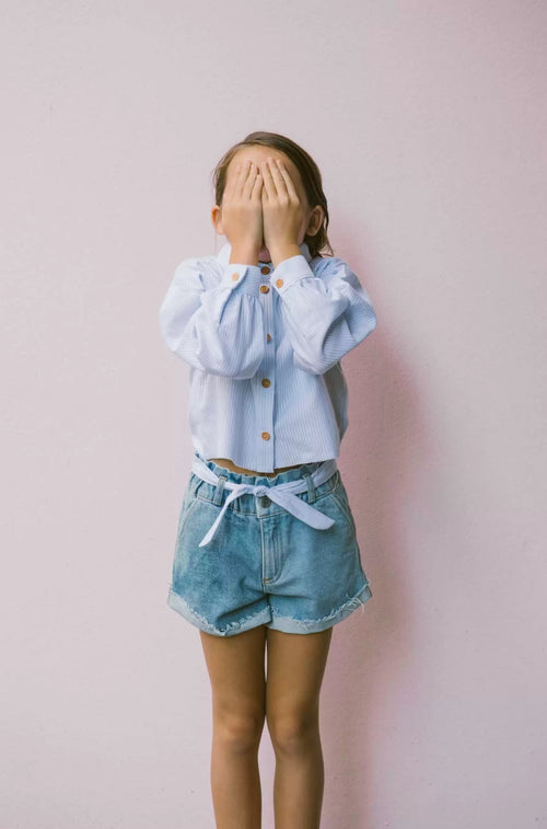 CHARLIE PETITE | DENIM SHORT GERALDINE BLUE