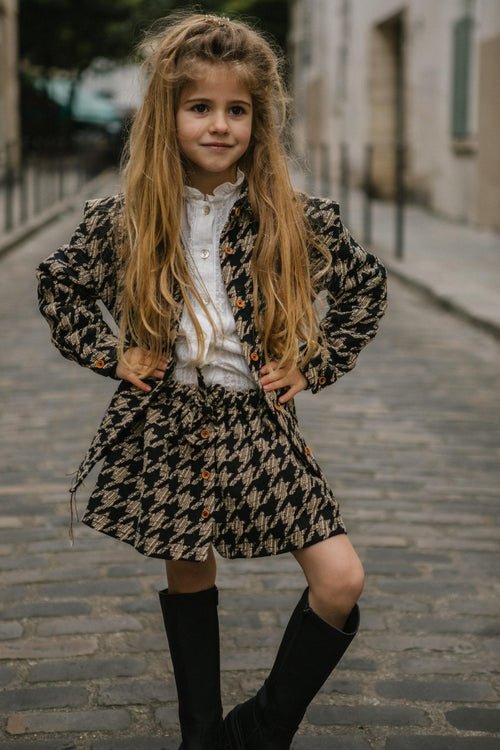 CHARLIE PETITE | SKIRT CHARLIE PIED DE POULE BLACK