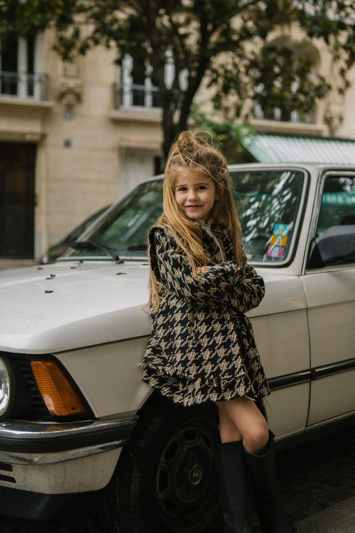 CHARLIE PETITE | JACKET FRANCINE PIED DE POULE BLACK/BEIGE