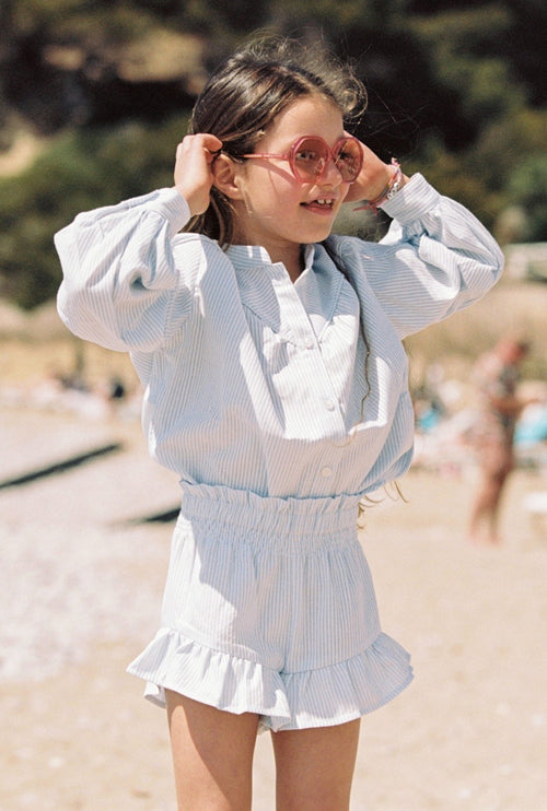 CHARLIE PETITE | SHORT SOFÍA MOMMY BLUE STRIPE