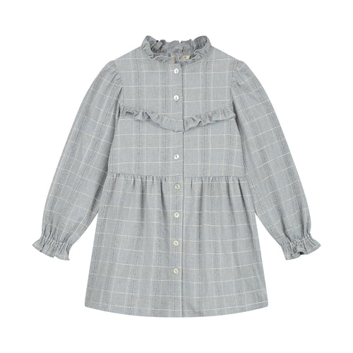 CHARLIE PETITE | DRESS FAUVE CHECK BLUE