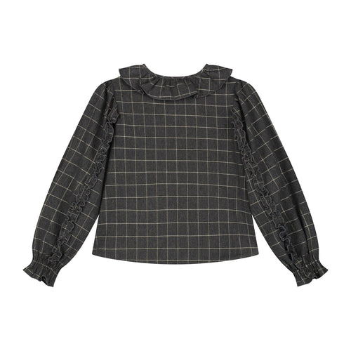 CHARLIE PETITE | BLOUSE FLEUR BLACK/CHECK