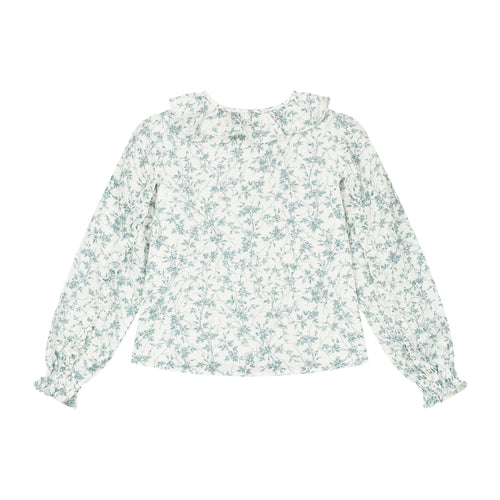 CHARLIE PETITE | BLOUSE FLEUR WHITE BLUE FLOWER