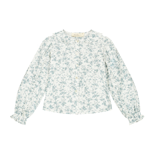CHARLIE PETITE | BLOUSE FLEUR WHITE BLUE FLOWER