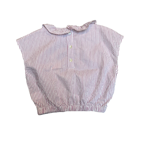 Charlie Petite | Paige Top | White/Red Stripes