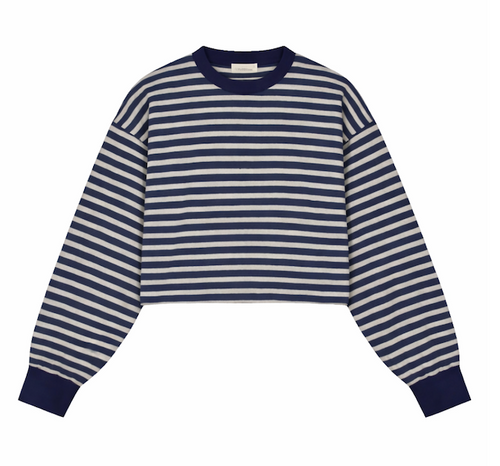 Charlie Petite | Su Longsleeve | Stripes Grey/Navy