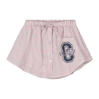 Pem Skirt | White/Red Stripes