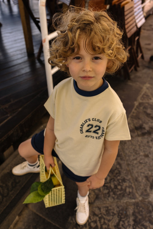 Charlie Petite | Luc T-Shirt | Cream/Navy