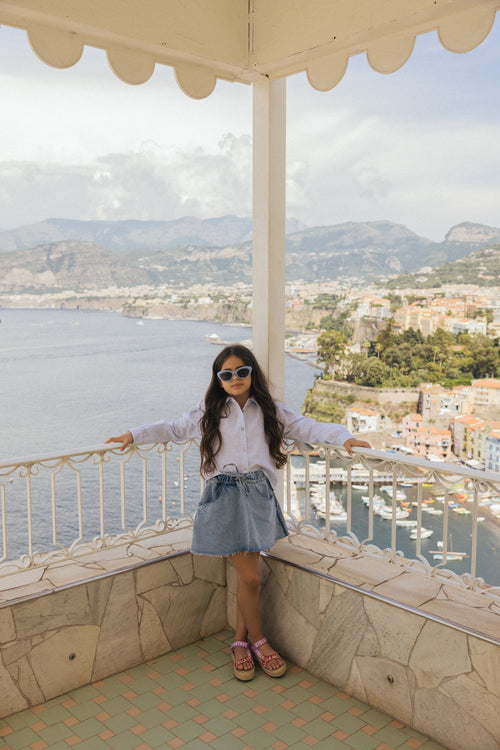 Charlie Petite | Gaby Blouse | Stripes Light Blue/White