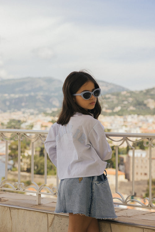 Charlie Petite | Gaby Blouse | Stripes Light Blue/White