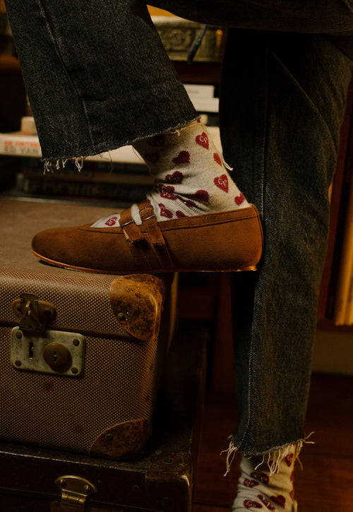 Charlie Petite | Seven Socks | Grey Melange with Bordeaux