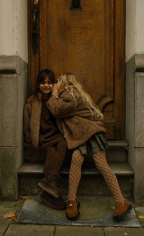 Charlie Petite | Nadia Tights | Dark Brown with Camel Melange