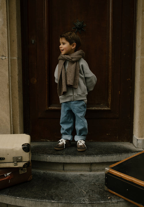 Charlie Petite | Steff Scarf | Stripes Brown/Ecru