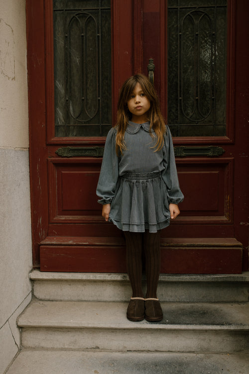 Charlie Petite | Sadie Skirt | Blue/White Stripes