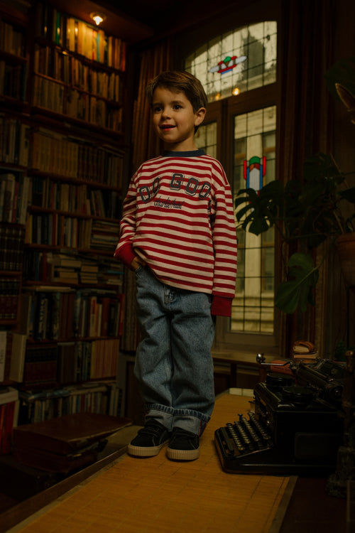 Charlie Petite | Neil Longsleeve | Stripes Bordeaux/Ecru