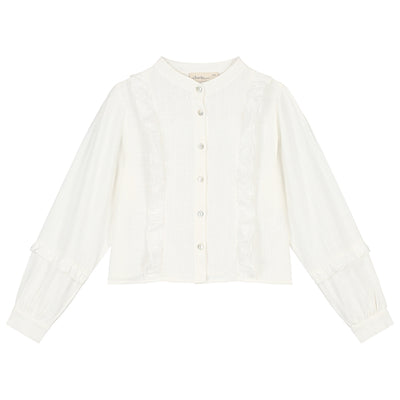 Charlie Petite | Charmaine Blouse | White & Flower White