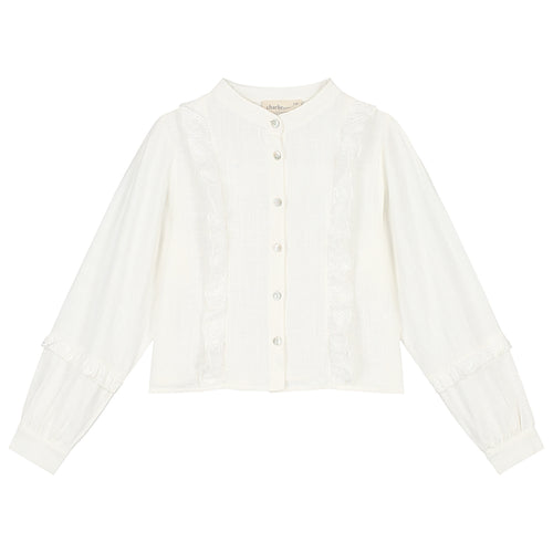 Charlie Petite | Charmaine Blouse | White & Flower White