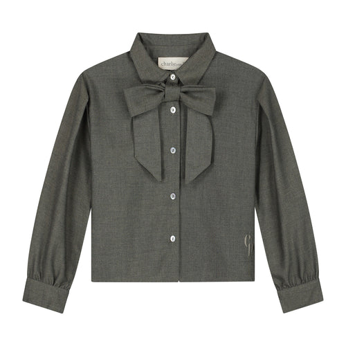 Charlie Petite | Gaby Blouse | Forest Green