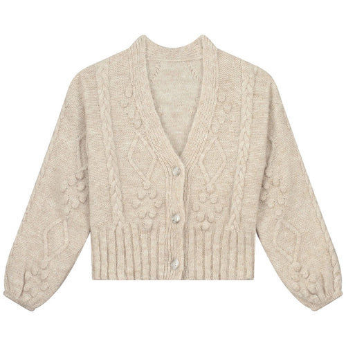 CHARLIE PETITE | KNIT CARDIGAN HERMINE BEIGE MELANGE