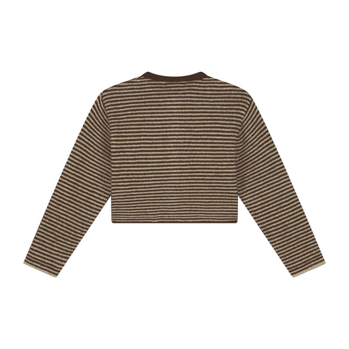 Charlie Petite | Jade Cardigan | Stripes Brown/Ecru