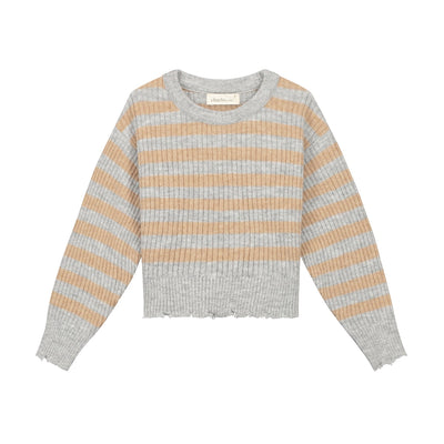 Charlie Petite | Joan Sweater | Stripes Beige/Grey