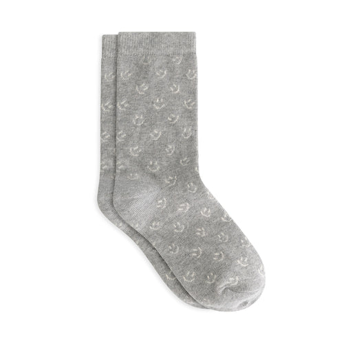 CHARLIE PETITE | Jules Socks Smiley All-Over - Grey Melange