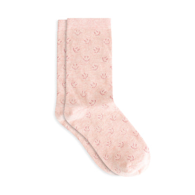 CHARLIE PETITE | Jules Socks Smiley All-Over - Light Pink