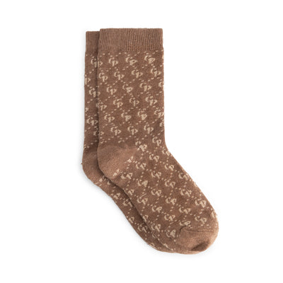 Charlie Petite | Jules Socks | Dark Brown with Camel Melange