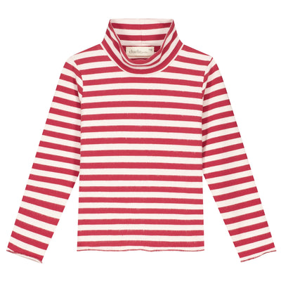 Charlie Petite | June Longsleeve | Stripes Bordeaux/Ecru