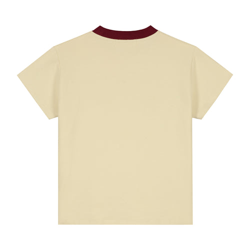 Charlie Petite | Leon T-Shirt | Cream/Bordeaux