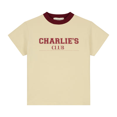 Charlie Petite | Leon T-Shirt | Cream/Bordeaux