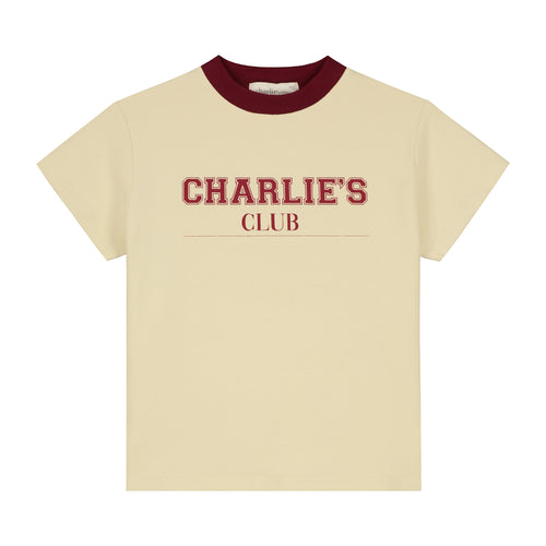 Charlie Petite | Leon T-Shirt | Cream/Bordeaux