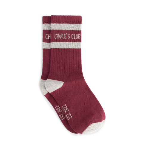 Charlie Petite | Luca Socks | Bordeaux with Grey Melange